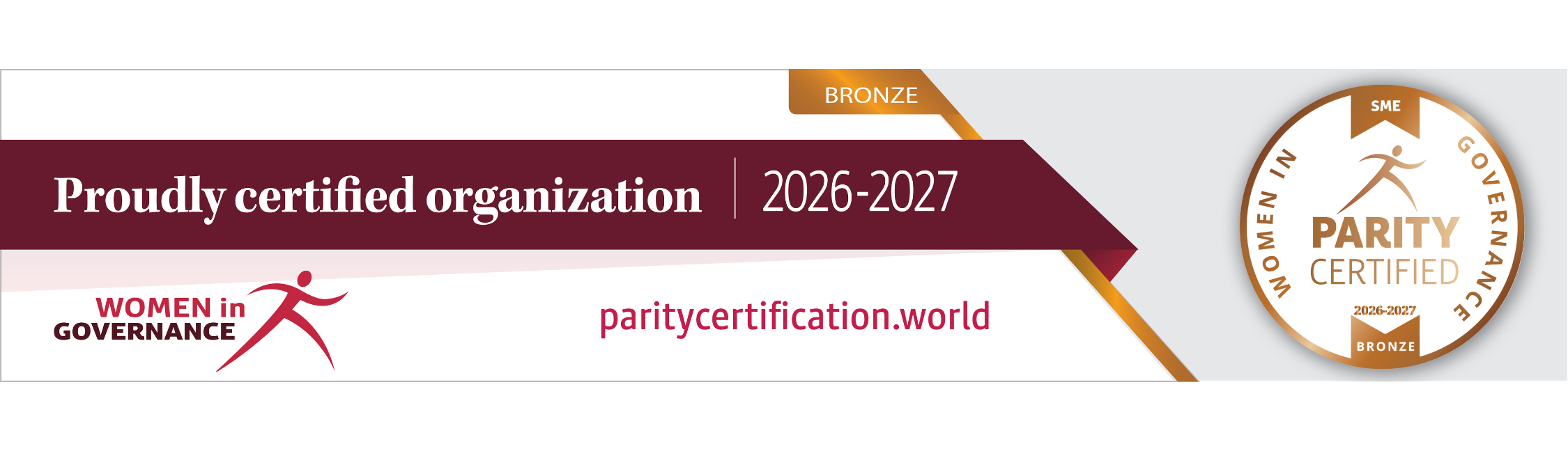 The Women in Governance Bronze Parity Certification recognizes our commitment to advancing equity, diversity, and balanced representation across our leadership and teams. It reflects our ongoing efforts to implement responsible and sustainable practices that support inclusive leadership.